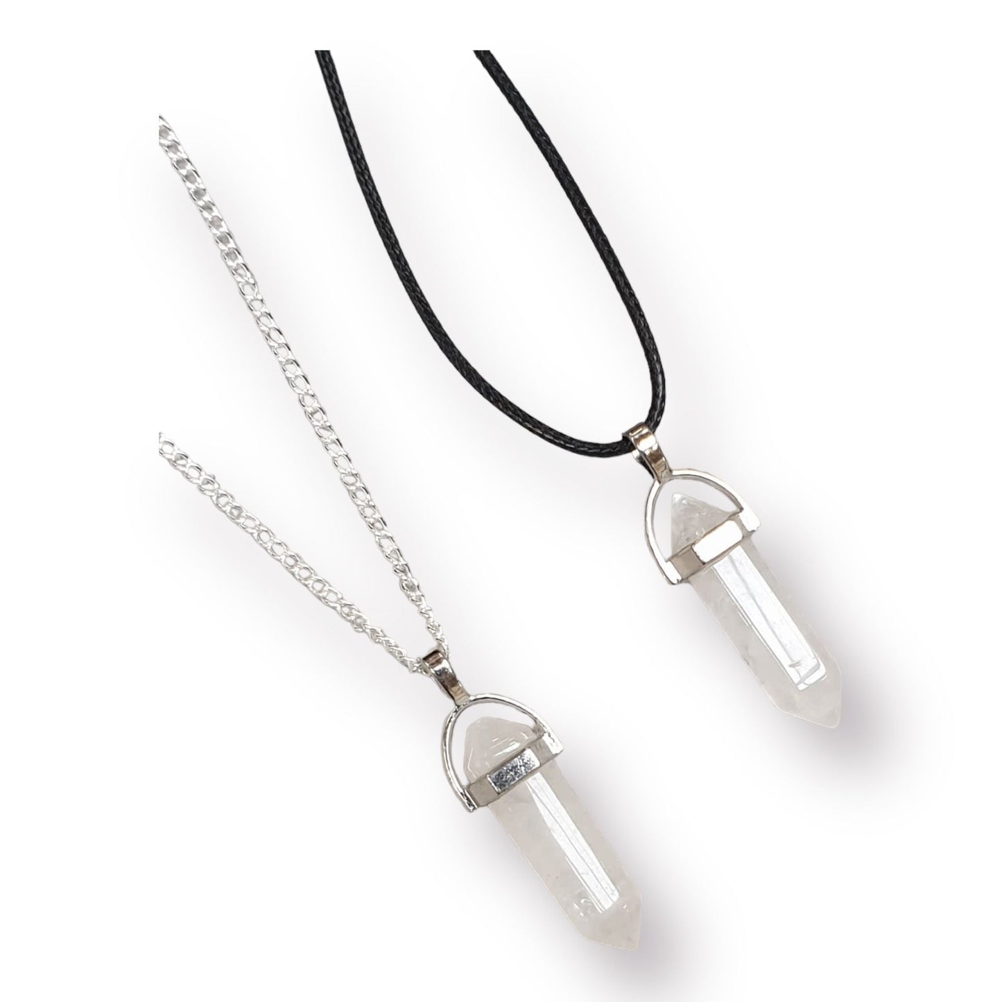Clear Quartz Pendant Gemstone Necklace Chain Options - Premium  from Uniquely Holt - Just £5.99! Shop now at Uniquely Holt