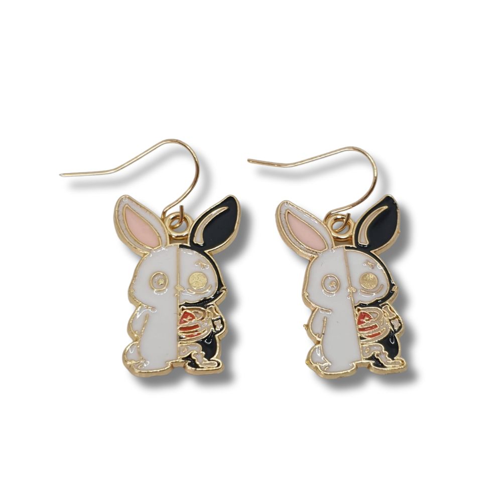 Skeleton Rabbit Dangly Charm Earrings - Premium  from Uniquely Holt - Just £4.99! Shop now at Uniquely Holt