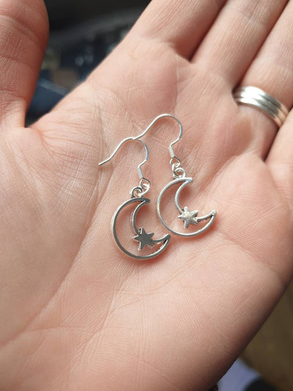 Moon And Star Celestial Dangly Charm Earrings In Gift Bag, Space Lover Gifts - Premium  from Etsy - Just £4.99! Shop now at Uniquely Holt