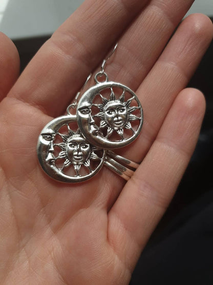 Sun and Moon Dangly Charm Earrings, Celestial Gifts - Premium  from Etsy - Just £5.49! Shop now at Uniquely Holt