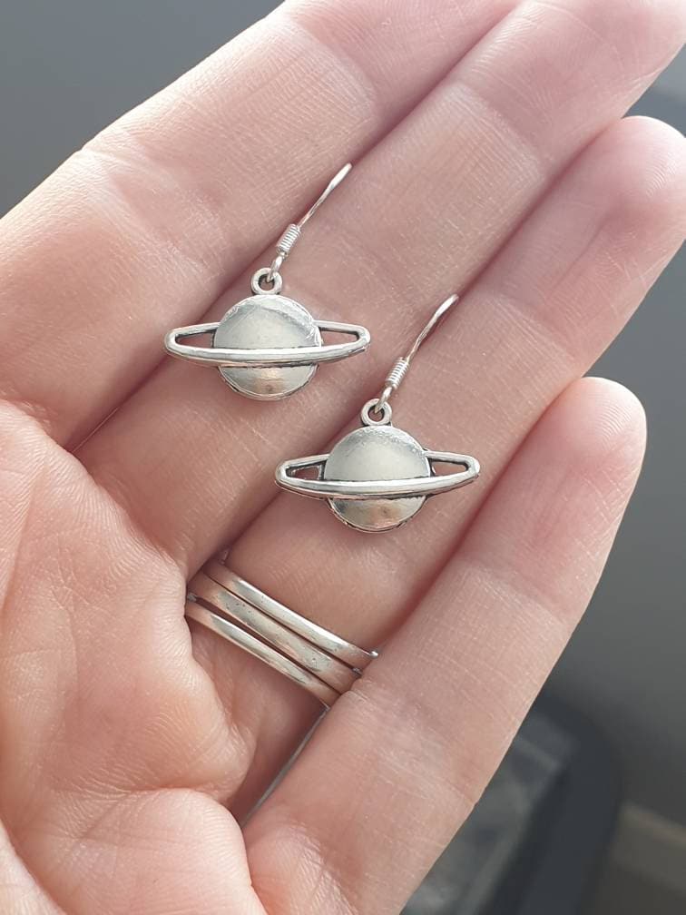 Handmade Saturn Planet Dangly Charm Earrings In Gift Bag, Celestial, Space Lover Gifts - Premium  from Etsy - Just £4.99! Shop now at Uniquely Holt