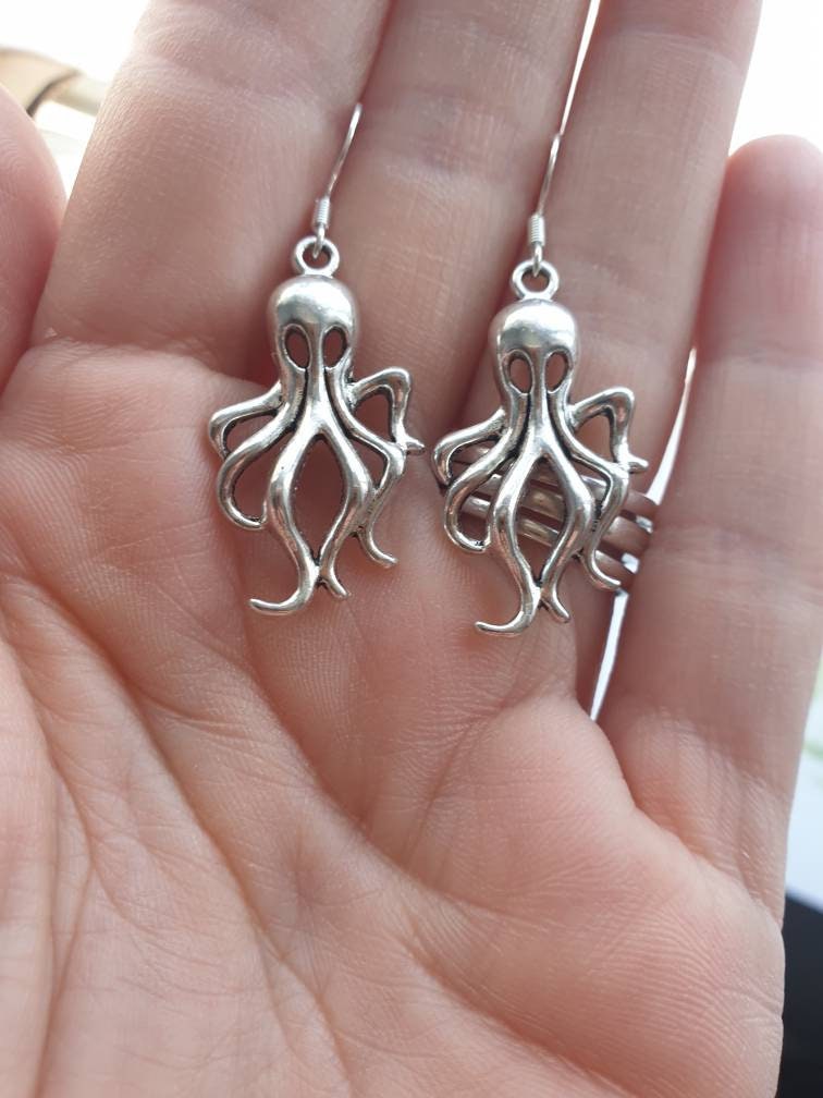 Handmade Steampunk Octopus Dangly Charm Earrings In Gift Bag - Premium  from Etsy - Just £4.99! Shop now at Uniquely Holt