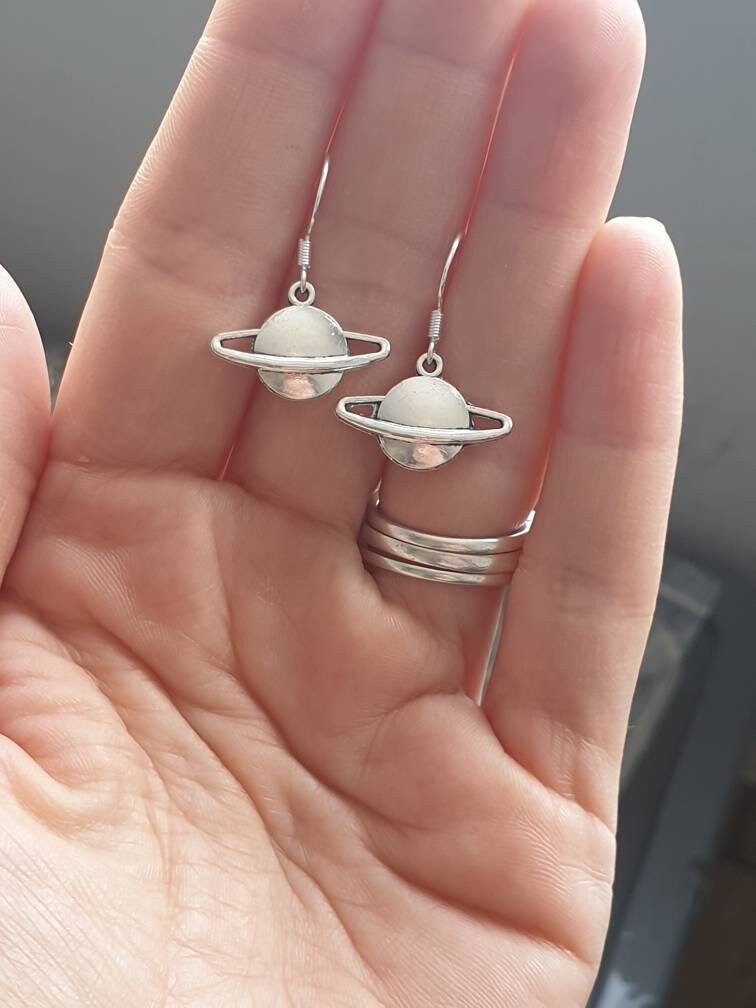 Handmade Saturn Planet Dangly Charm Earrings In Gift Bag, Celestial, Space Lover Gifts - Premium  from Etsy - Just £4.99! Shop now at Uniquely Holt
