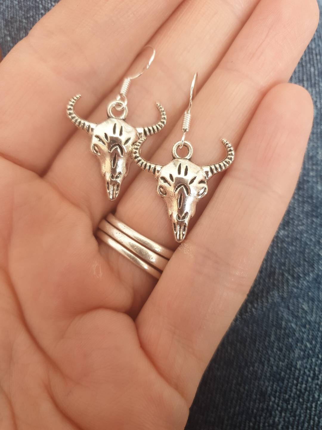 Handmade Cattle Skull Dangly Charm Earrings In Gift Bag, Boho, Quirky Gifts - Premium  from Etsy - Just £4.99! Shop now at Uniquely Holt