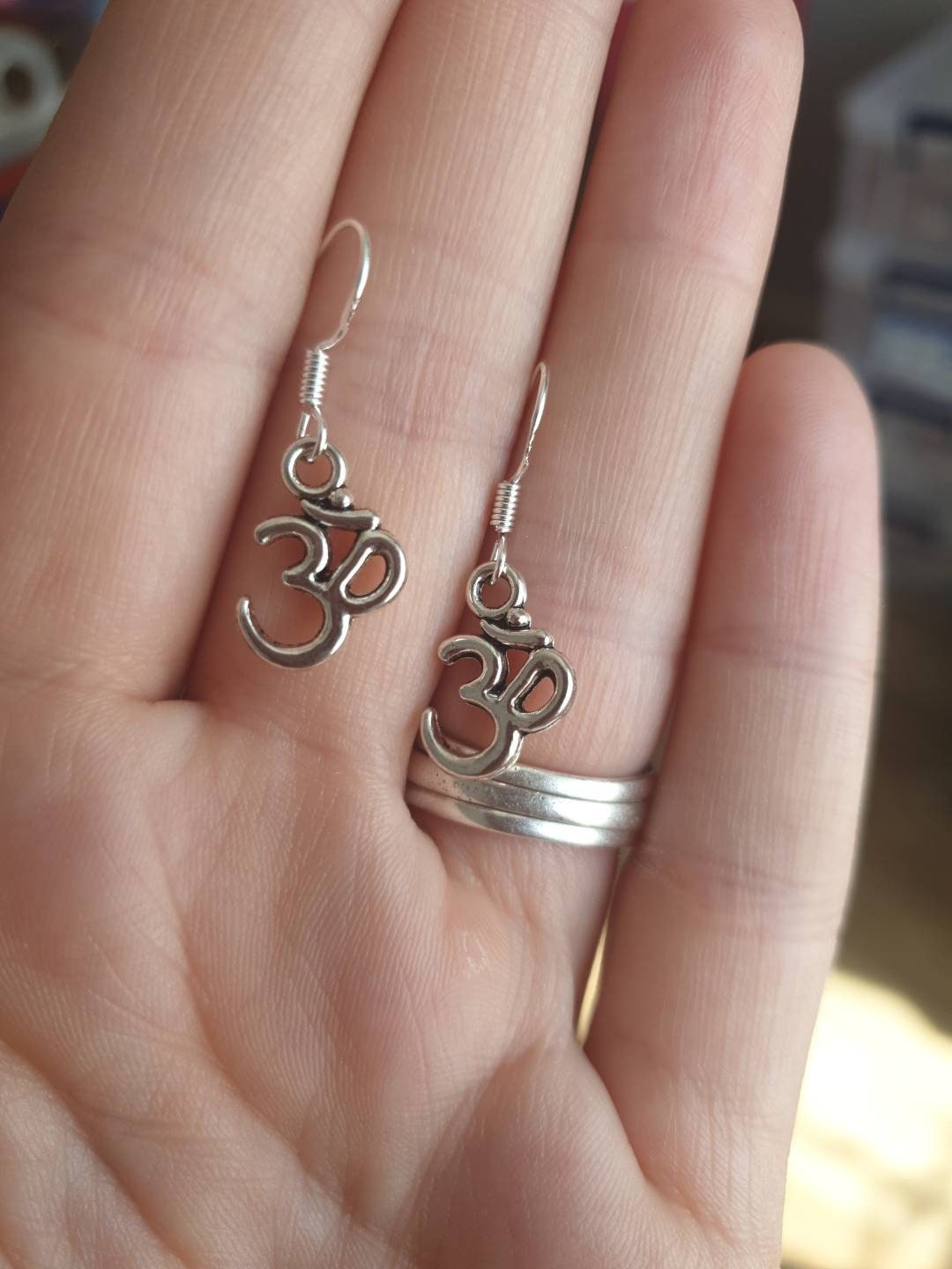 Handmade Ohm Meditation Yoga Symbol Dangly Charm Earrings In Gift Bag, Spiritual Gifts - Premium  from Etsy - Just £4.99! Shop now at Uniquely Holt