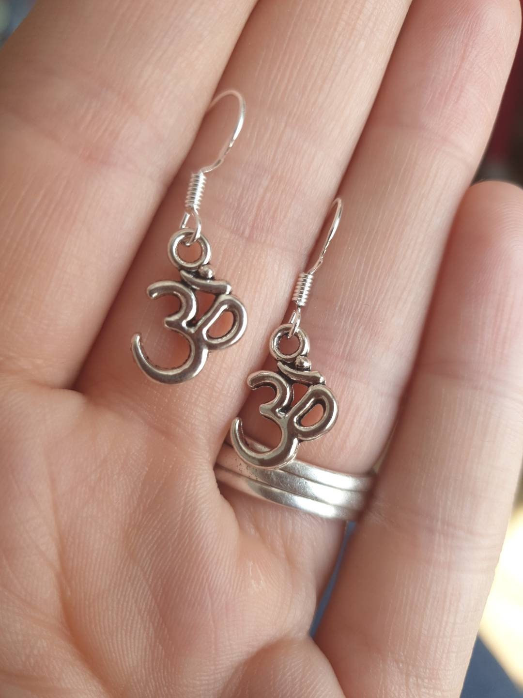 Handmade Ohm Meditation Yoga Symbol Dangly Charm Earrings In Gift Bag, Spiritual Gifts - Premium  from Etsy - Just £4.99! Shop now at Uniquely Holt
