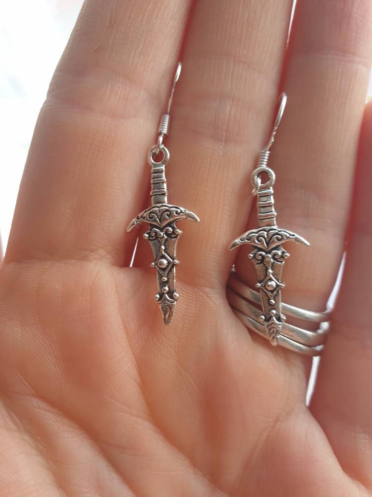 Handmade Dagger Sword Dangly Charm Earrings In Gift Bag - Premium  from Etsy - Just £4.99! Shop now at Uniquely Holt
