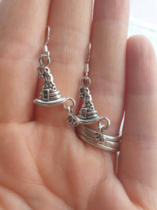 Handmade Spooky Halloween Witch Hat Dangly Charms Earrings In Gift Bag, Halloween Fun, Gift For Her - Premium  from Etsy - Just £4.99! Shop now at Uniquely Holt