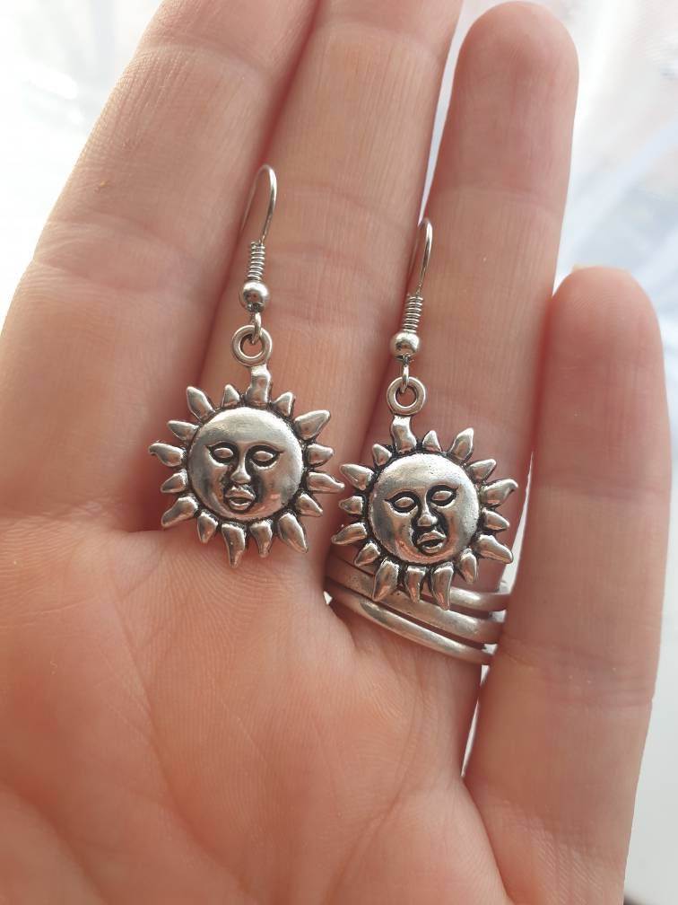 Handmade Sun Dangly Charm Earrings In Gift Bag, Celestial, Astronomy, Space Gifts - Premium  from Etsy - Just £4.99! Shop now at Uniquely Holt
