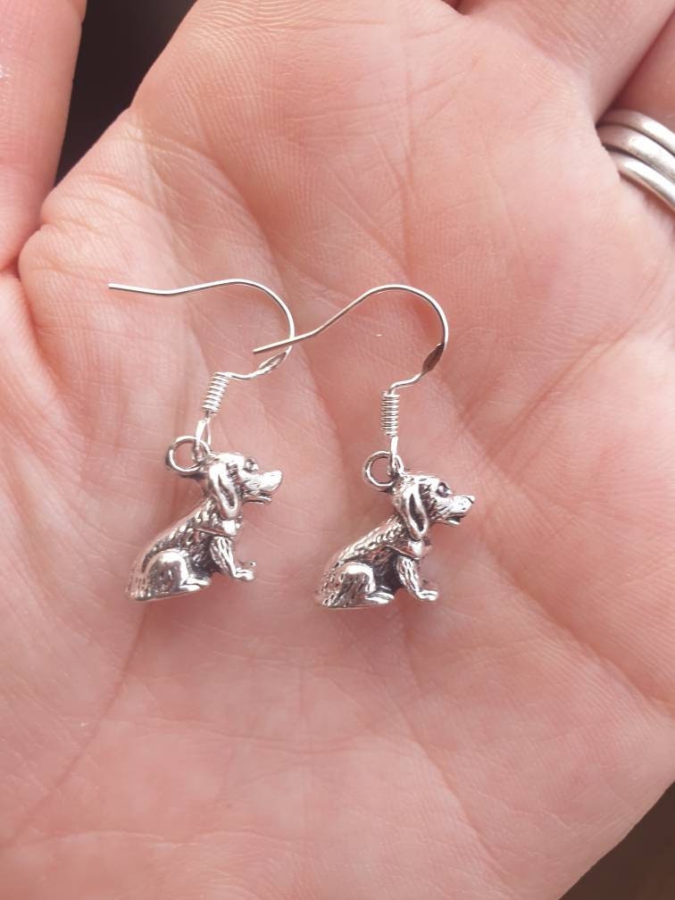 Handmade Sitting Dog Dangly Charm Earrings In Gift Bag, Dog Lover, Gifts For Her - Premium  from Etsy - Just £4.99! Shop now at Uniquely Holt