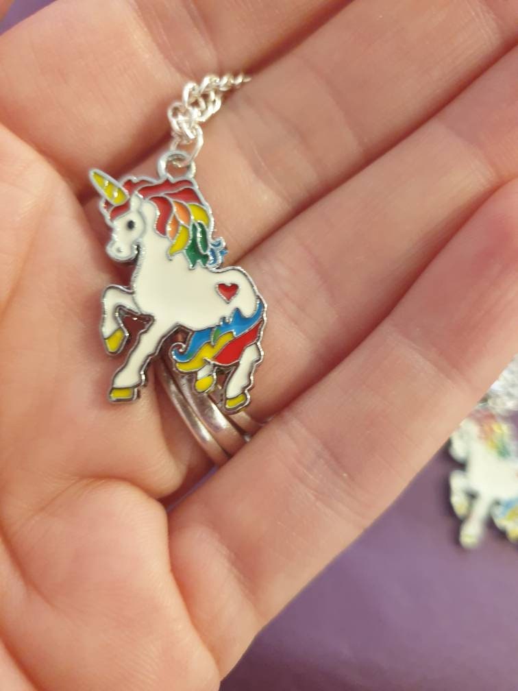 Set of 5 Enamel Unicorn Charm Pendant Necklace, Party Bag or Stocking Fillers, Gifts For Girls, Unicorn Lover, Gift Options - Premium  from Etsy - Just £6.99! Shop now at Uniquely Holt