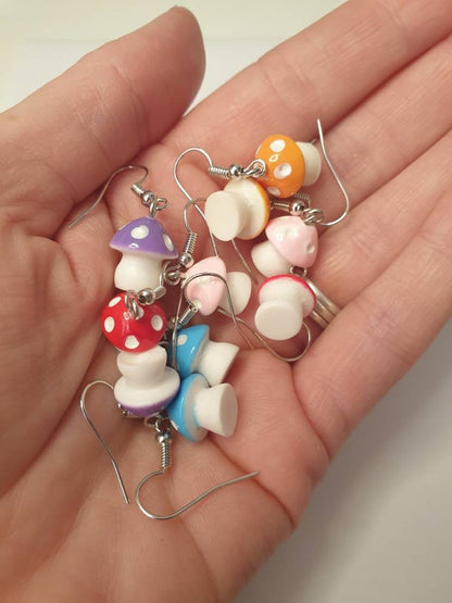 Mushroom Dangly Charm Earrings In Gift Bag, Novelty Earrings, Fun Jewellery, Gifts For Her - Premium  from Etsy - Just £4.99! Shop now at Uniquely Holt