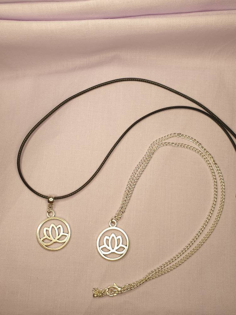 Lotus Charm Necklace Silver Plated Or Waxed Cord Variable Lengths, Gift Packaged - Premium  from Etsy - Just £5.49! Shop now at Uniquely Holt