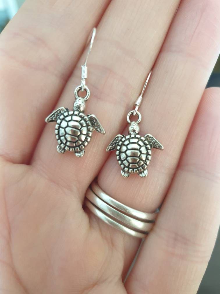 Handmade Turtle Dangly Charm Earrings In Gift Bag, Turtle Lover, Gifts For Her - Premium  from Etsy - Just £4.99! Shop now at Uniquely Holt