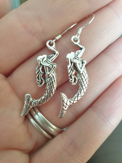 Mermaid Dangly Charm Earrings In Gift Bag, Mermaid Lover, Gifts For Her - Premium  from Etsy - Just £4.99! Shop now at Uniquely Holt