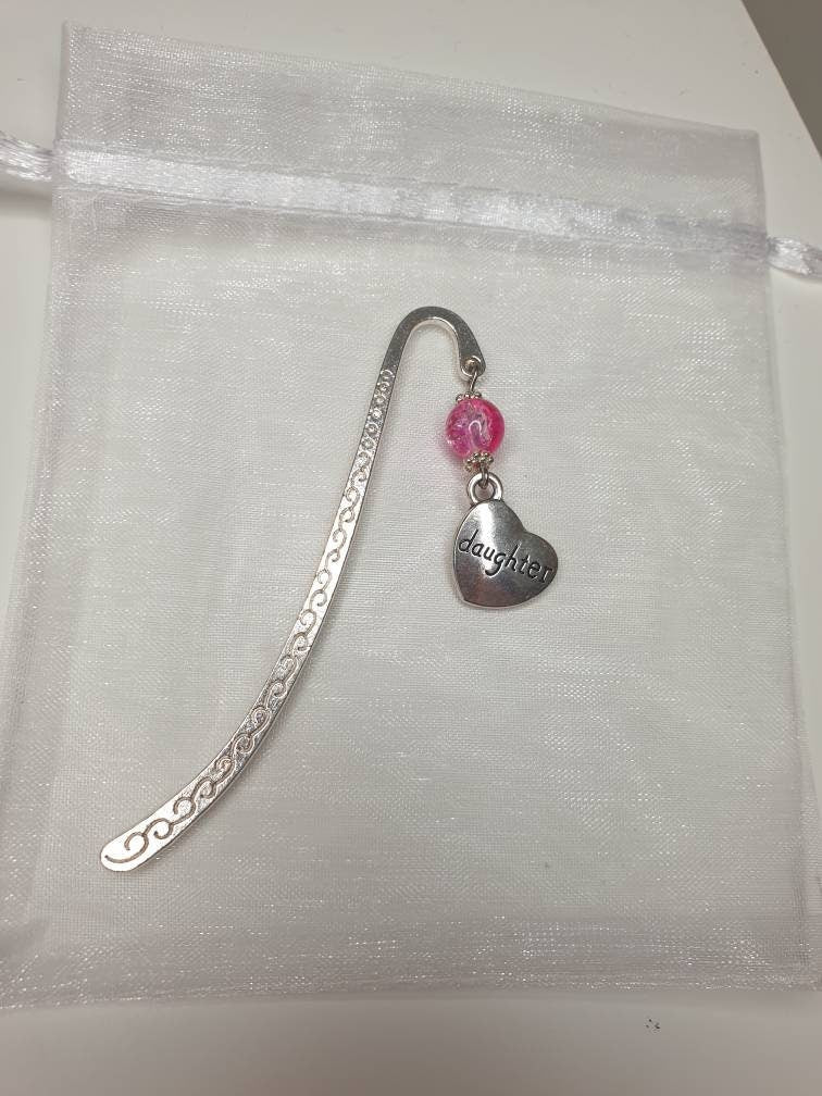Handmade Antique Silver Daughter Charm Bookmark In Gift Bag, Reader Gift, Book Lover, Daughter Gift - Premium  from Etsy - Just £4.99! Shop now at Uniquely Holt