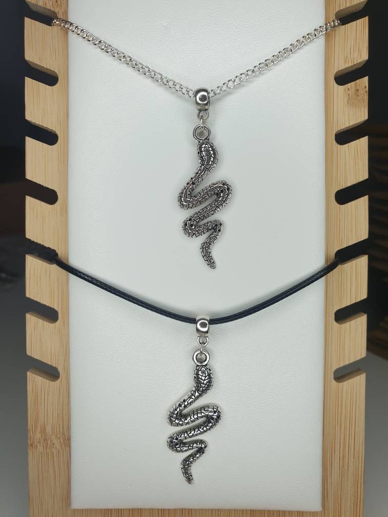 Snake Charm Necklace Silver Plated Or Waxed Cord Variable Lengths, Gift Packaged - Premium  from Etsy - Just £5.49! Shop now at Uniquely Holt