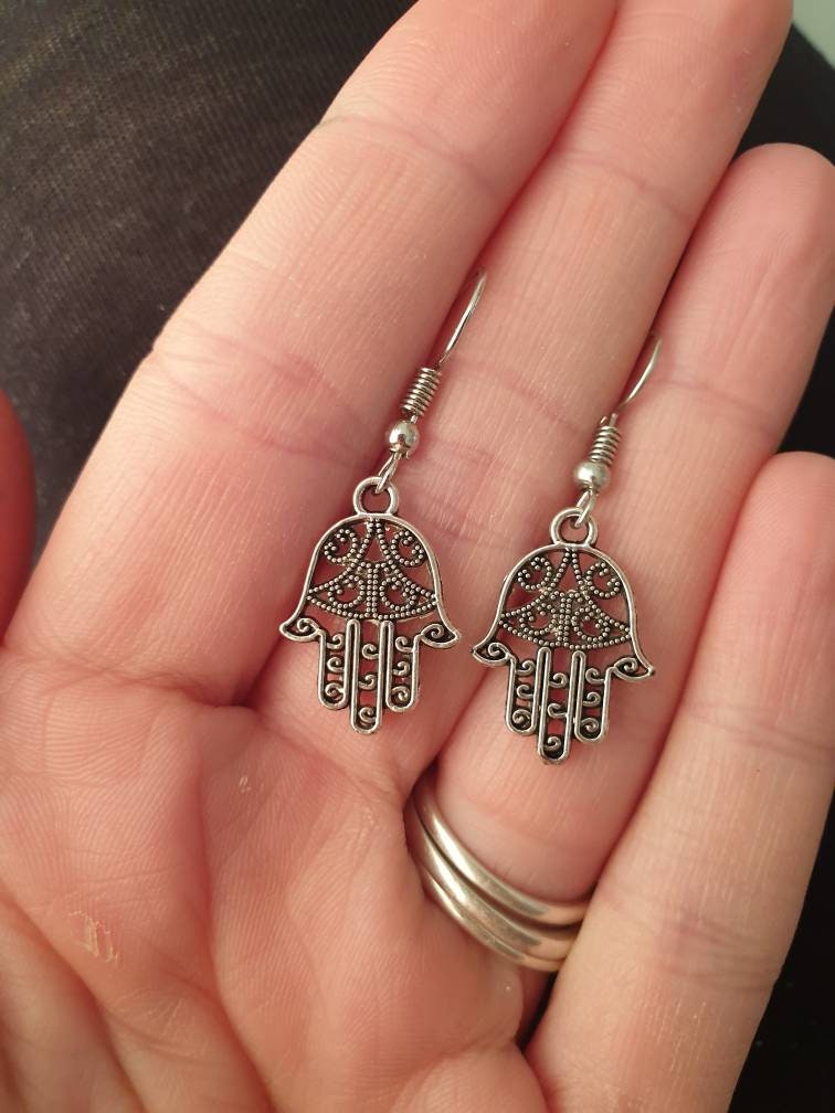 Handmade Hamsa Hand Dangly Charm Earrings In Gift Bag, Spiritual Gifts - Premium  from Etsy - Just £4.99! Shop now at Uniquely Holt