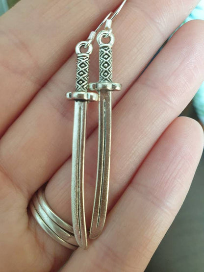 Sword Dangly Charm Earrings In Gift Bag - Premium  from Etsy - Just £5.99! Shop now at Uniquely Holt