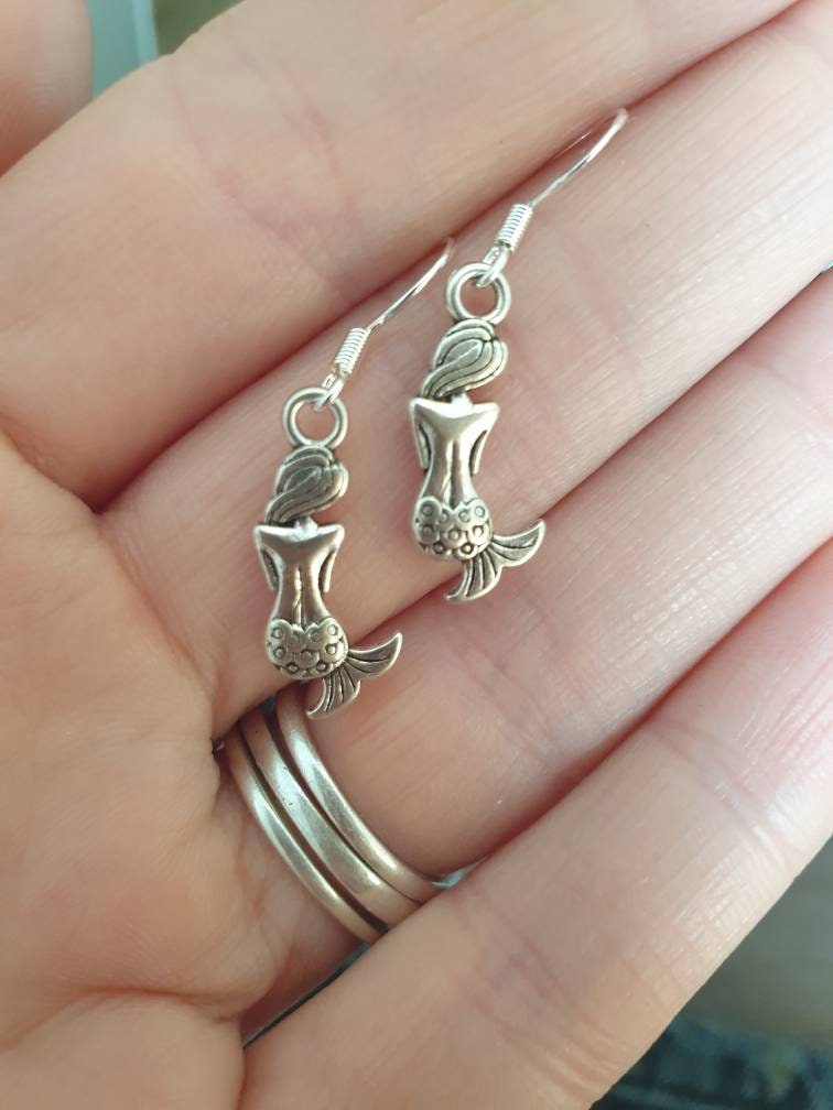 Handmade Mermaid Dangly Charm Earrings In Gift Bag, Mermaid Lover, Gifts For Her - Premium  from Etsy - Just £4.99! Shop now at Uniquely Holt