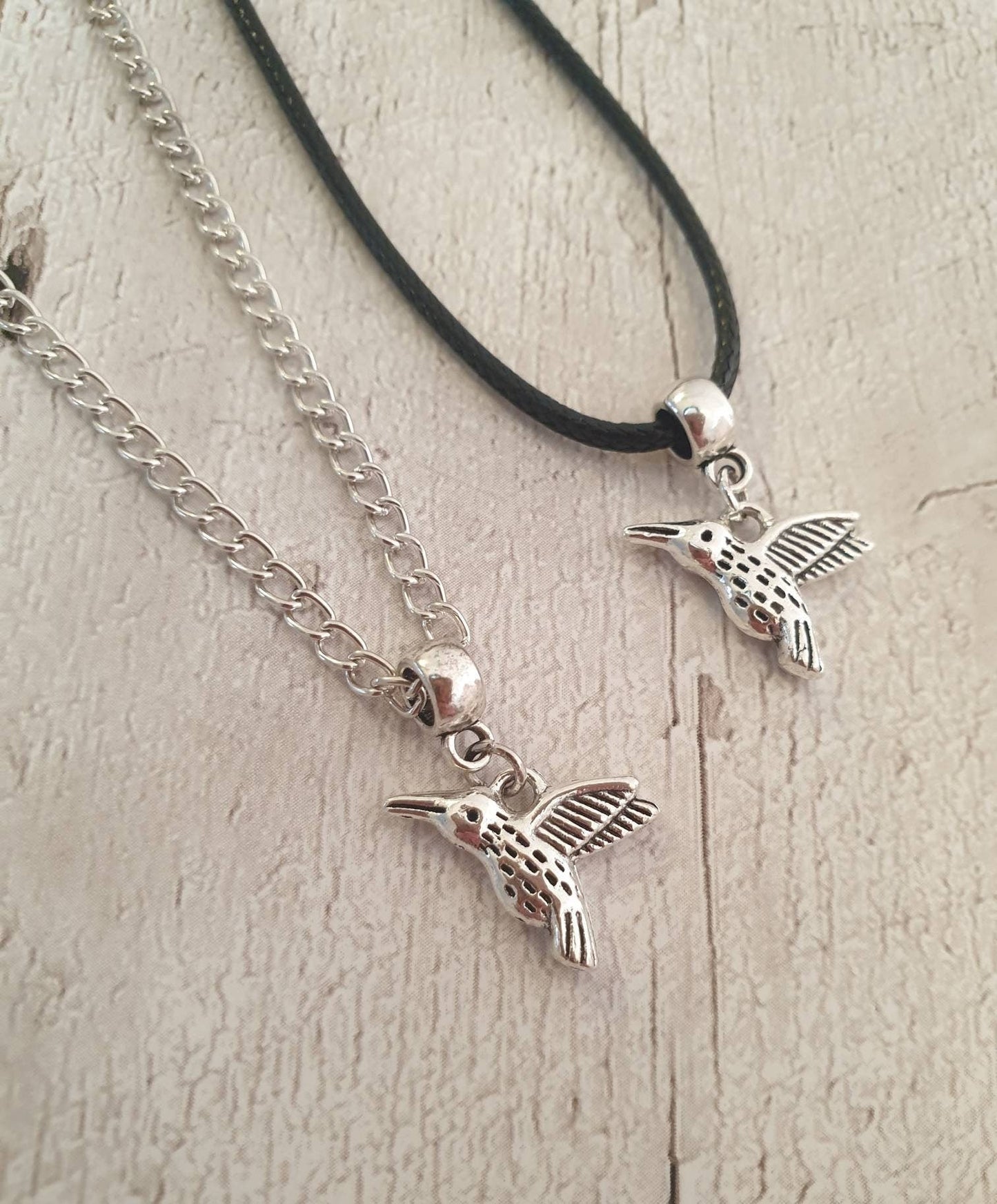 Humming Bird Charm Necklace Silver Plated Or Waxed Cord Variable Lengths, Gift Packaged, For Her, Nature - Premium  from Etsy - Just £5.49! Shop now at Uniquely Holt