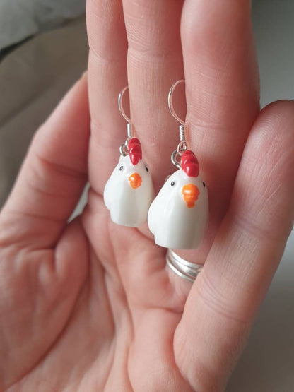 Novelty Chicken Charm Earrings, Gifts For Her, Animal Lover, Fun Jewellery - Premium  from Etsy - Just £4.99! Shop now at Uniquely Holt