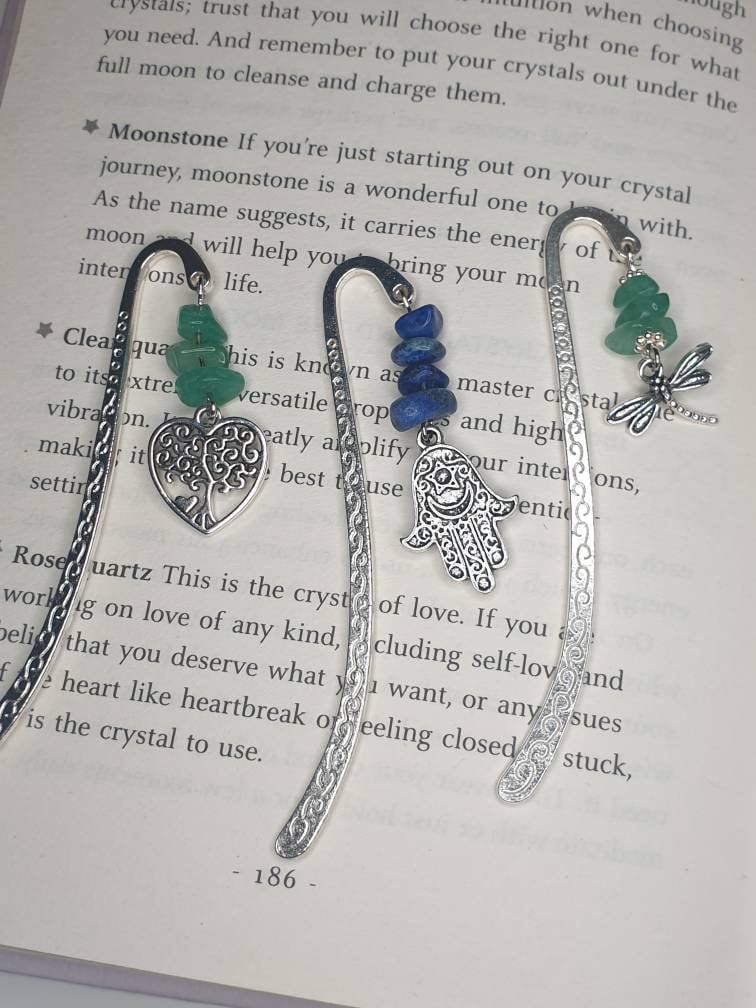 Handmade Antique Silver Gemstone Charm Bookmark In Gift Bag, Reader Gift, Book Lover - Premium  from Etsy - Just £4.99! Shop now at Uniquely Holt
