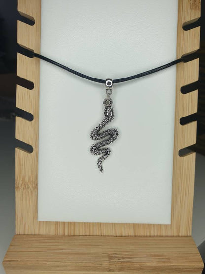 Snake Charm Necklace Silver Plated Or Waxed Cord Variable Lengths, Gift Packaged - Premium  from Etsy - Just £5.49! Shop now at Uniquely Holt
