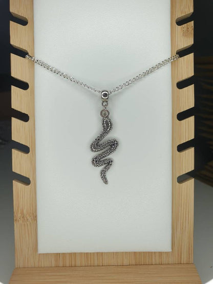 Snake Charm Necklace Silver Plated Or Waxed Cord Variable Lengths, Gift Packaged - Premium  from Etsy - Just £5.49! Shop now at Uniquely Holt