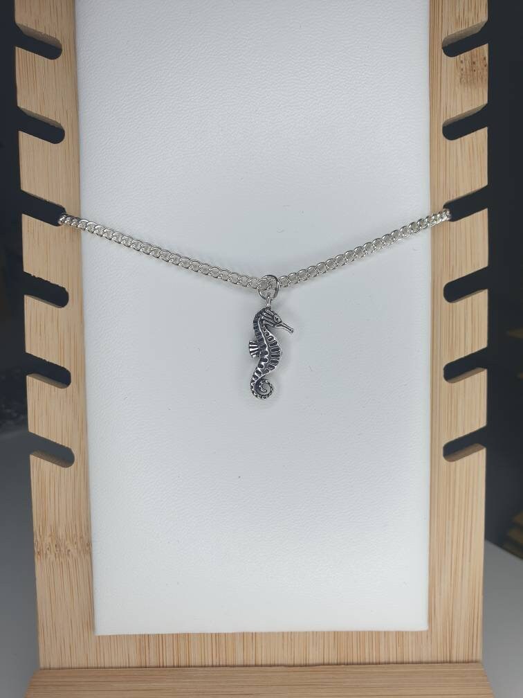 Handmade Antique Silver Seahorse Charm Necklace Silver Plated Or Waxed Cord Variable Lengths, Gift Packaged - Premium  from Etsy - Just £5.49! Shop now at Uniquely Holt