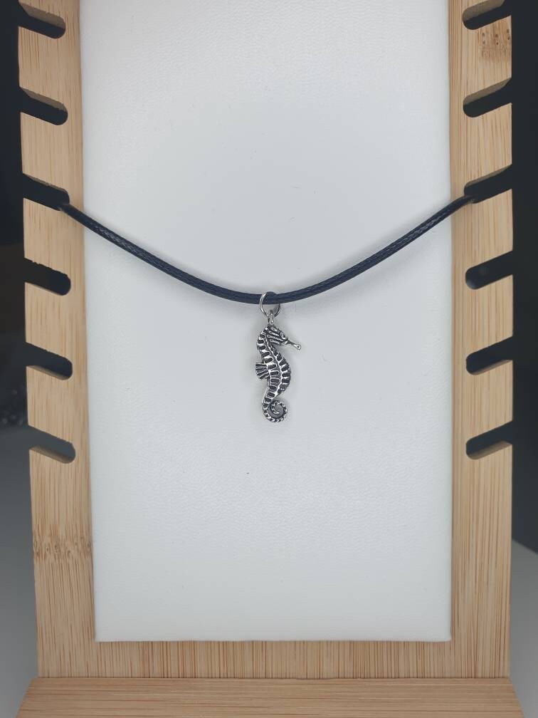 Handmade Antique Silver Seahorse Charm Necklace Silver Plated Or Waxed Cord Variable Lengths, Gift Packaged - Premium  from Etsy - Just £5.49! Shop now at Uniquely Holt