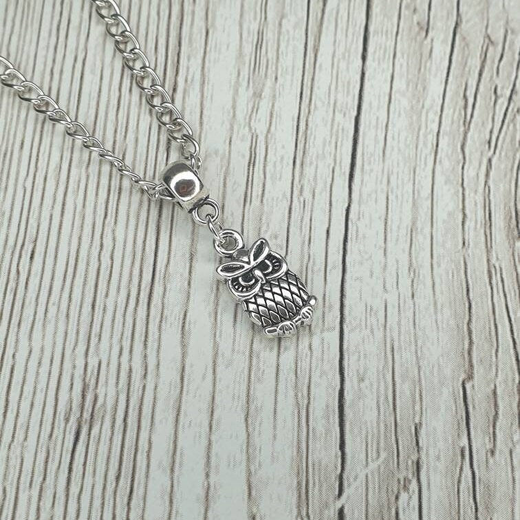 Handmade Antique Silver Owl Charm Necklace Silver Plated Or Waxed Cord Variable Lengths, Gift Packaged - Premium  from Etsy - Just £5.49! Shop now at Uniquely Holt