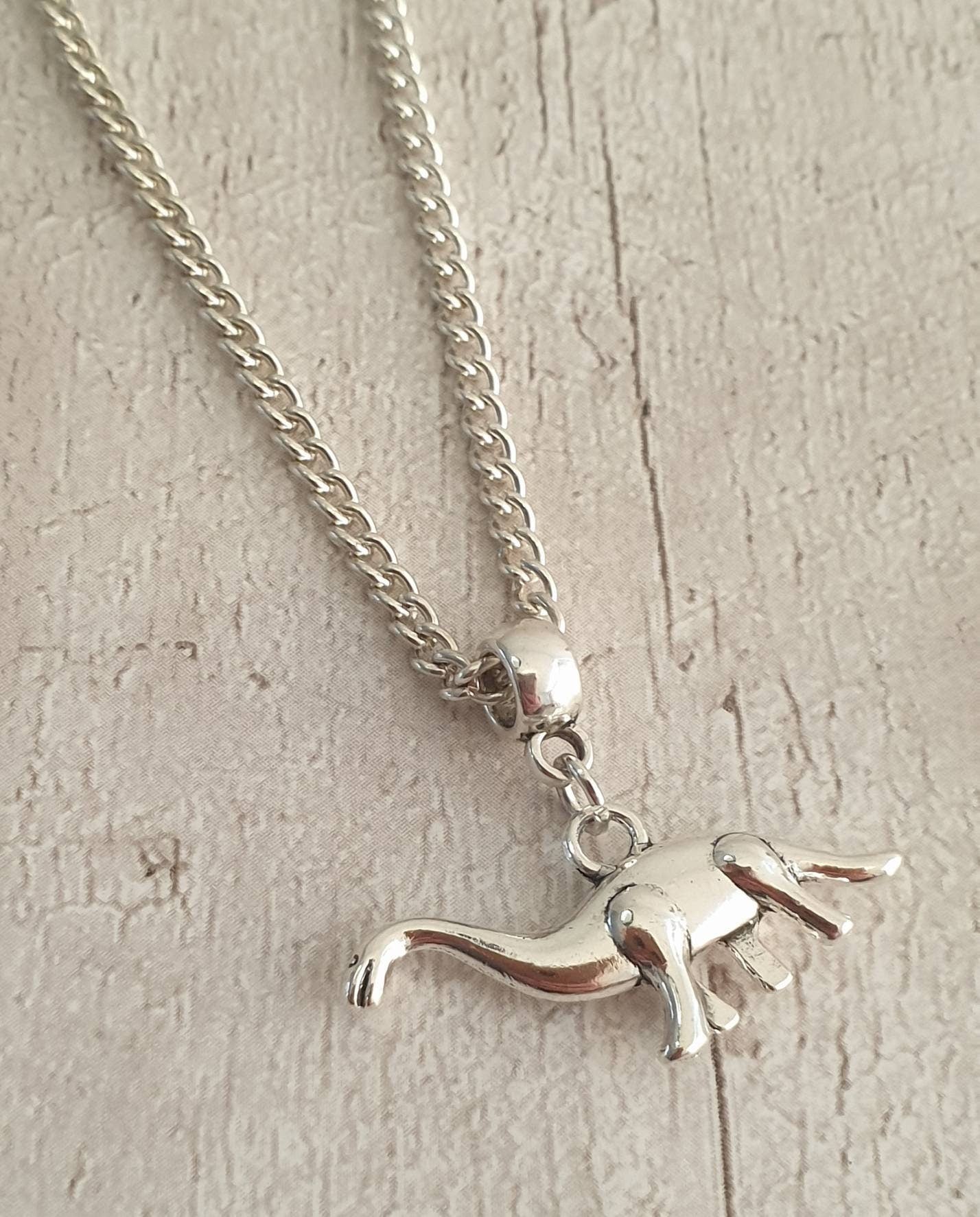 Handmade Antique Silver Dinosaur Charm Necklace Silver Plated Or Waxed Cord Variable Lengths, Gift Packaged - Premium  from Etsy - Just £5.49! Shop now at Uniquely Holt