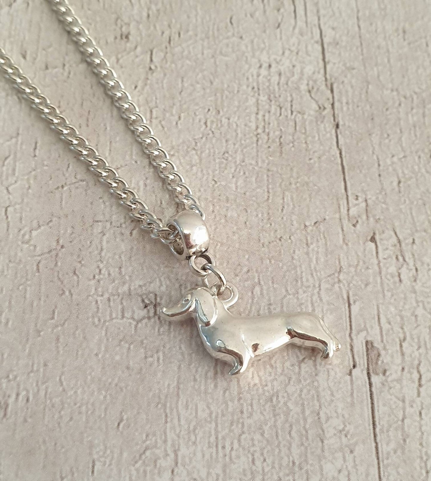 Handmade Antique Silver Dachshund Sausage Dog Charm Necklace Silver Plated Or Waxed Cord Variable Lengths, Gift Packaged - Premium  from Etsy - Just £5.49! Shop now at Uniquely Holt