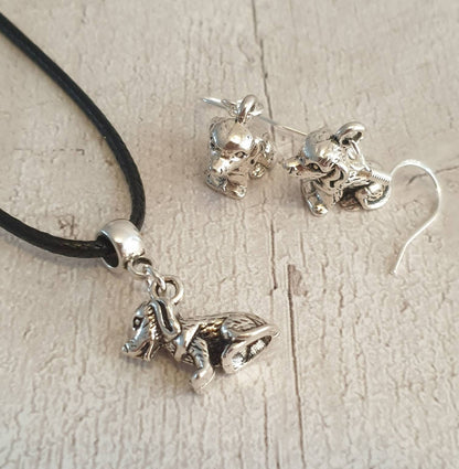 Dog Charm Jewellery Set, Dangly Earring And Necklace Set In Gift Bag, Cord And Chain Options - Premium  from Etsy - Just £8.99! Shop now at Uniquely Holt