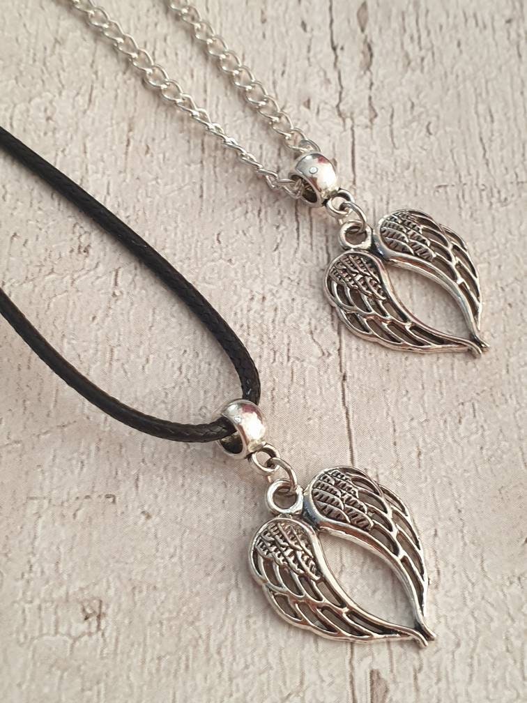 Handmade Antique Wings Charm Necklace Silver Plated Or Waxed Cord Variable Lengths, Gift Packaged - Premium  from Etsy - Just £5.49! Shop now at Uniquely Holt