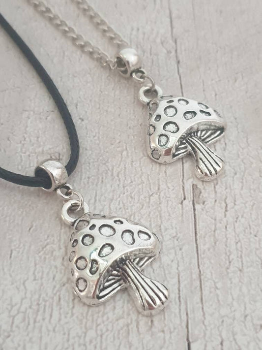 Mushroom Charm Necklace Silver Plated Or Waxed Cord Variable Lengths, Gift Packaged - Premium  from Etsy - Just £5.49! Shop now at Uniquely Holt