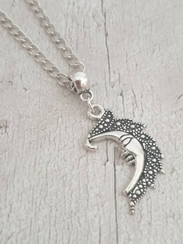 Handmade Antique Silver Moon Charm Jewellery Set, Dangly Earring And Necklace Set In Gift Bag - Premium  from Etsy - Just £5.49! Shop now at Uniquely Holt