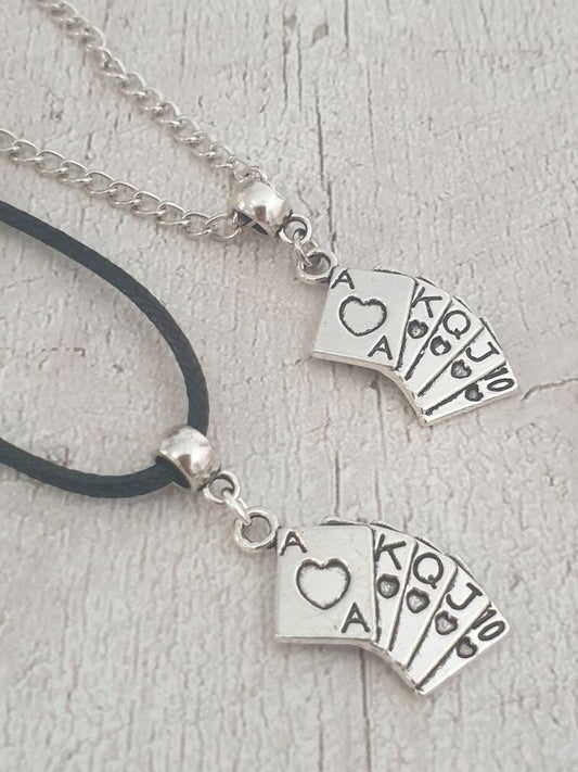 Playing Card Charm Necklace Silver Plated Or Waxed Cord Variable Lengths, Gift Packaged - Premium  from Etsy - Just £5.49! Shop now at Uniquely Holt