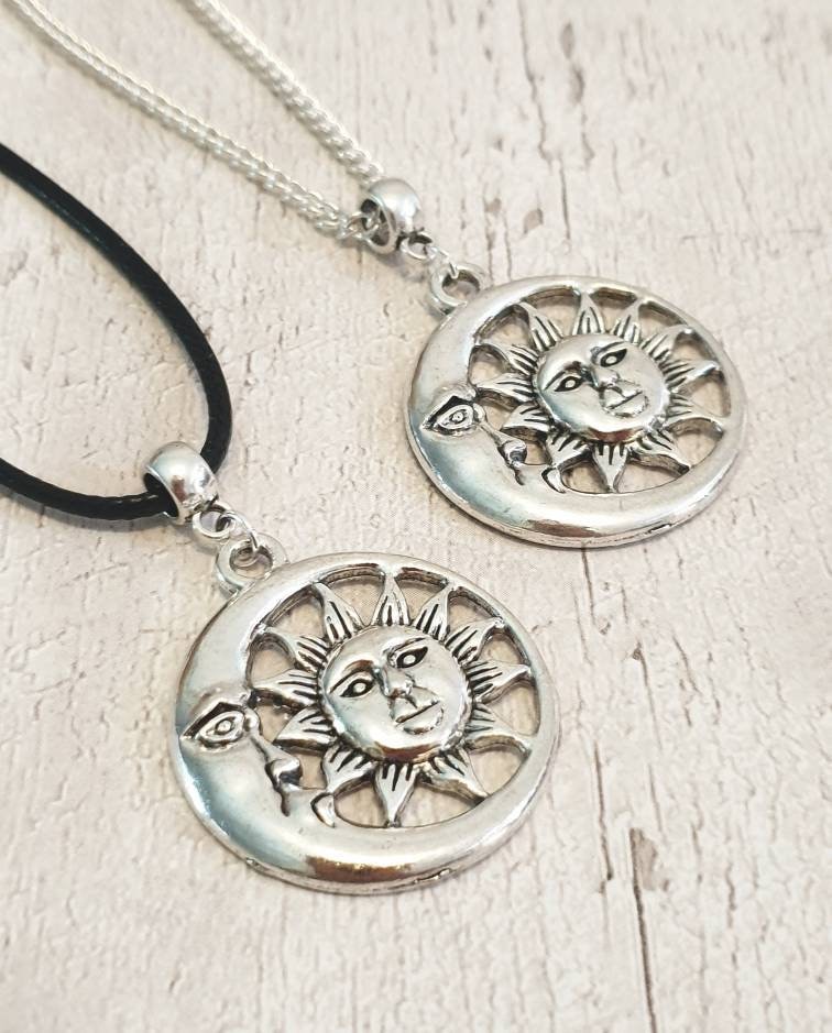 Handmade Antique Silver Moon Charm Necklace Silver Plated Or Waxed Cord Variable Lengths, Gift Packaged - Premium  from Etsy - Just £5.49! Shop now at Uniquely Holt