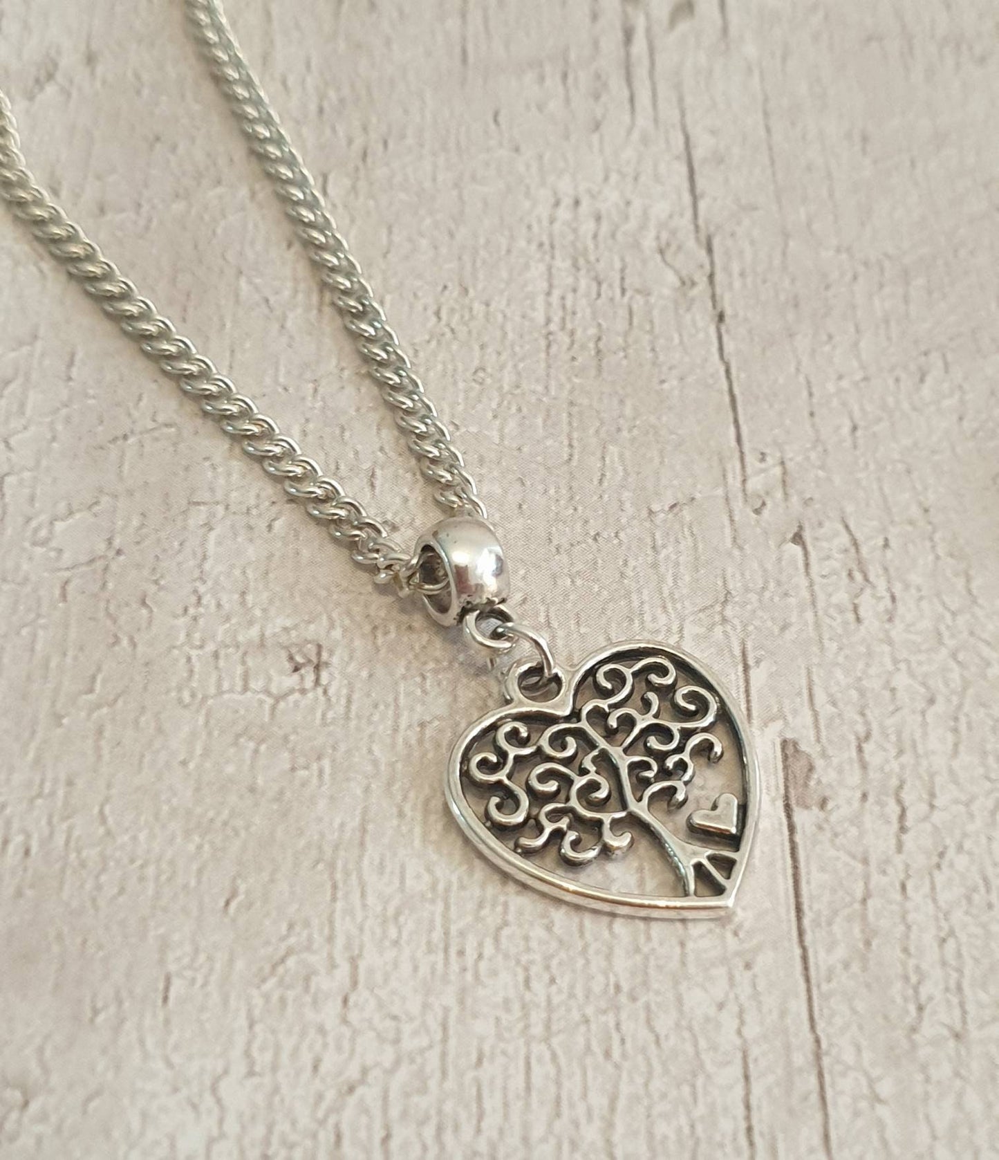 Handmade Antique Silver Tree Of Life Heart Charm Necklace Silver Plated Or Waxed Cord Variable Lengths, Gift Packaged - Premium  from Etsy - Just £5.49! Shop now at Uniquely Holt