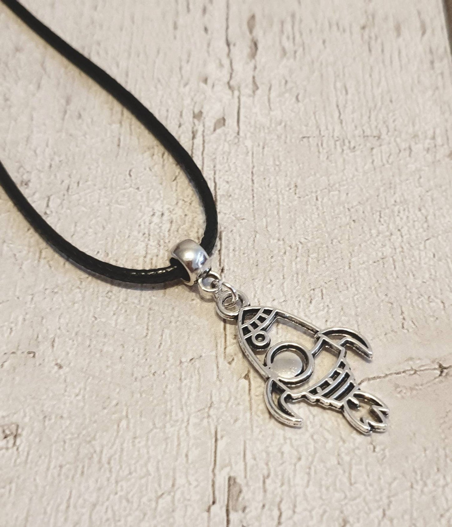 Handmade Antique Silver Rocket Charm Necklace Silver Plated Or Waxed Cord Variable Lengths, Gift Packaged, Space Lover, Spaceship - Premium  from Etsy - Just £5.49! Shop now at Uniquely Holt