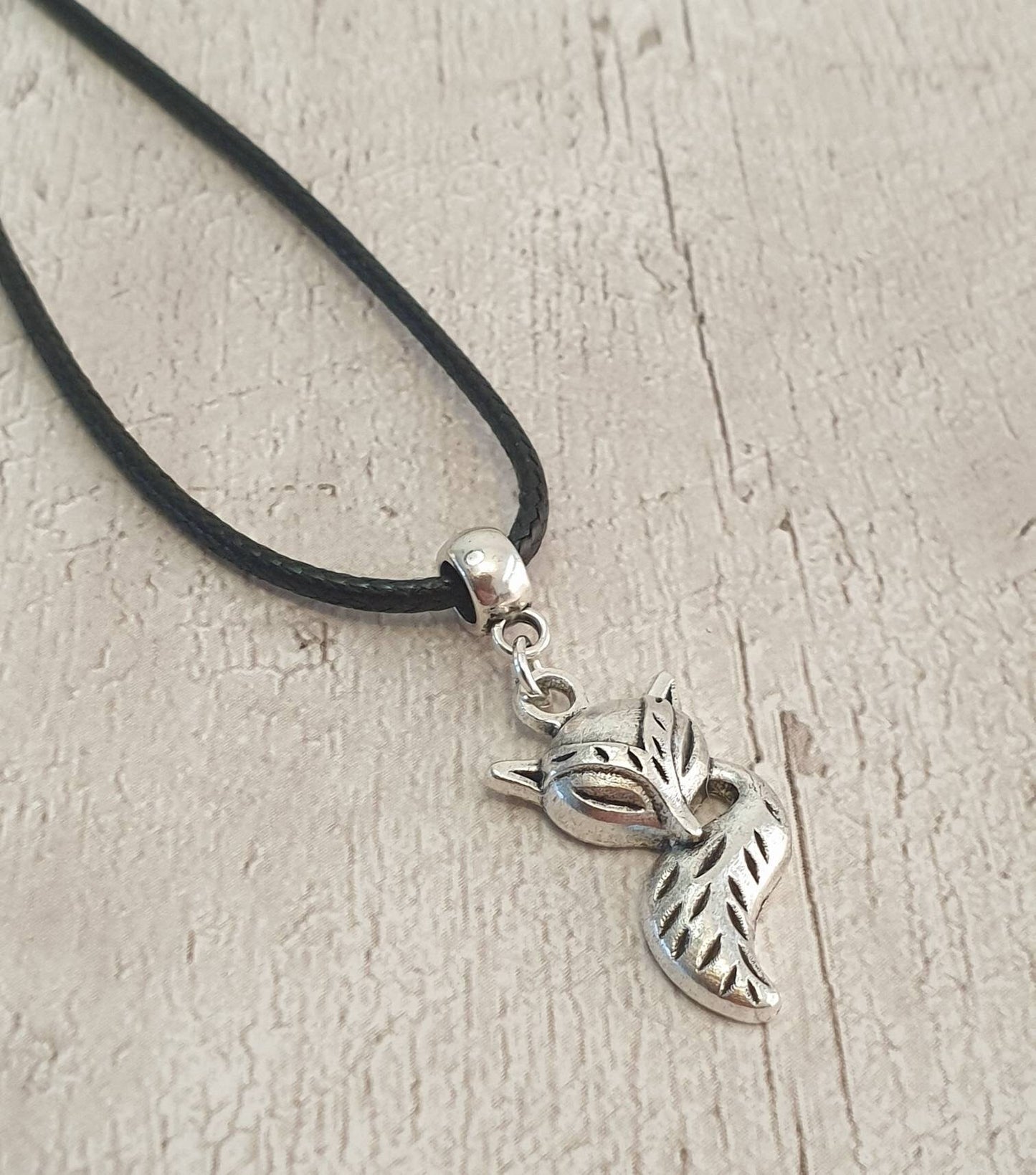 Handmade Antique Silver Fox Charm Necklace Silver Plated Or Waxed Cord Variable Lengths, Gift Packaged - Premium  from Etsy - Just £5.49! Shop now at Uniquely Holt