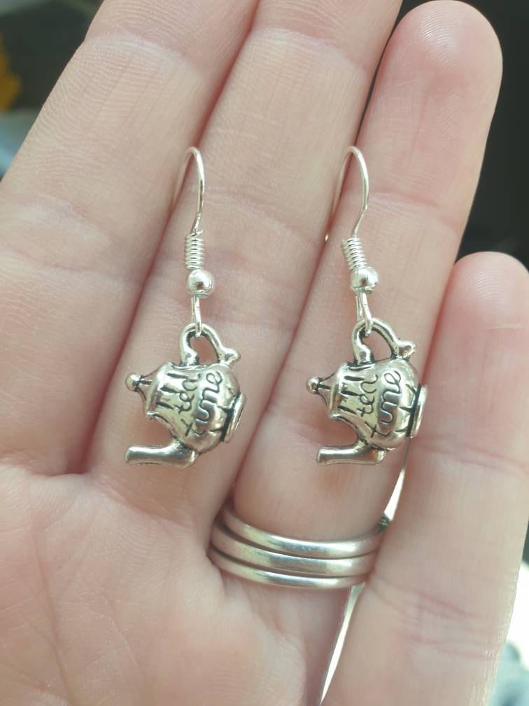 Handmade Antique Silver Tea pot Dangly Charm Earrings In Gift Bag, Gifts For Her, Tea Time, Afternoon Tea, Tea Party - Premium  from Etsy - Just £4.99! Shop now at Uniquely Holt