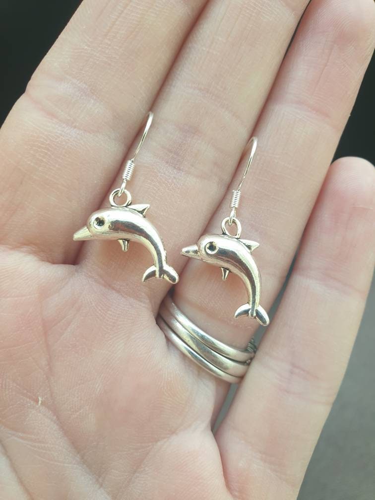 Handmade Dolphin Dangly Charm Earrings In Gift Bag, Dolphin Lover, Gifts For Her - Premium  from Etsy - Just £4.99! Shop now at Uniquely Holt