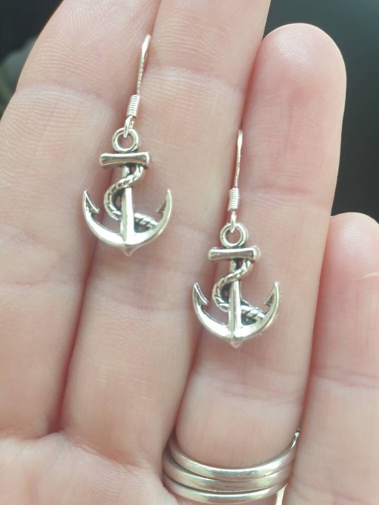 Handmade Antique Silver Anchor Charm Dangly, Charm Earrings In Gift Bag, Stocking Filler, For Her, Sea Lover, Nautical, Sailing Gifts - Premium  from Etsy - Just £4.99! Shop now at Uniquely Holt