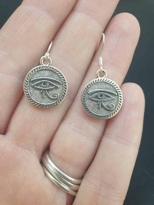 Handmade Antique Silver Eye Of House Egyptian Charm Earrings, Gifts For Her, Fun Jewellery - Premium  from Etsy - Just £4.99! Shop now at Uniquely Holt