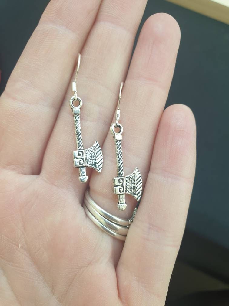 Handmade Axe Dangly Charm Earrings In Gift Bag - Premium  from Etsy - Just £4.99! Shop now at Uniquely Holt